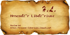 Hrncsár Libériusz névjegykártya